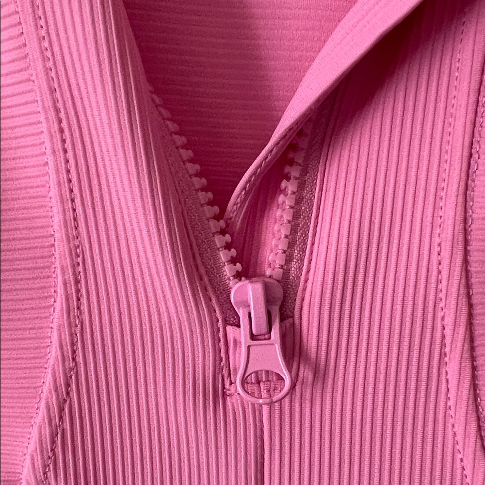 90 Degree By Reflex Pink Half-Zip Crop Top Women’s Medium - Picture 7 of 8